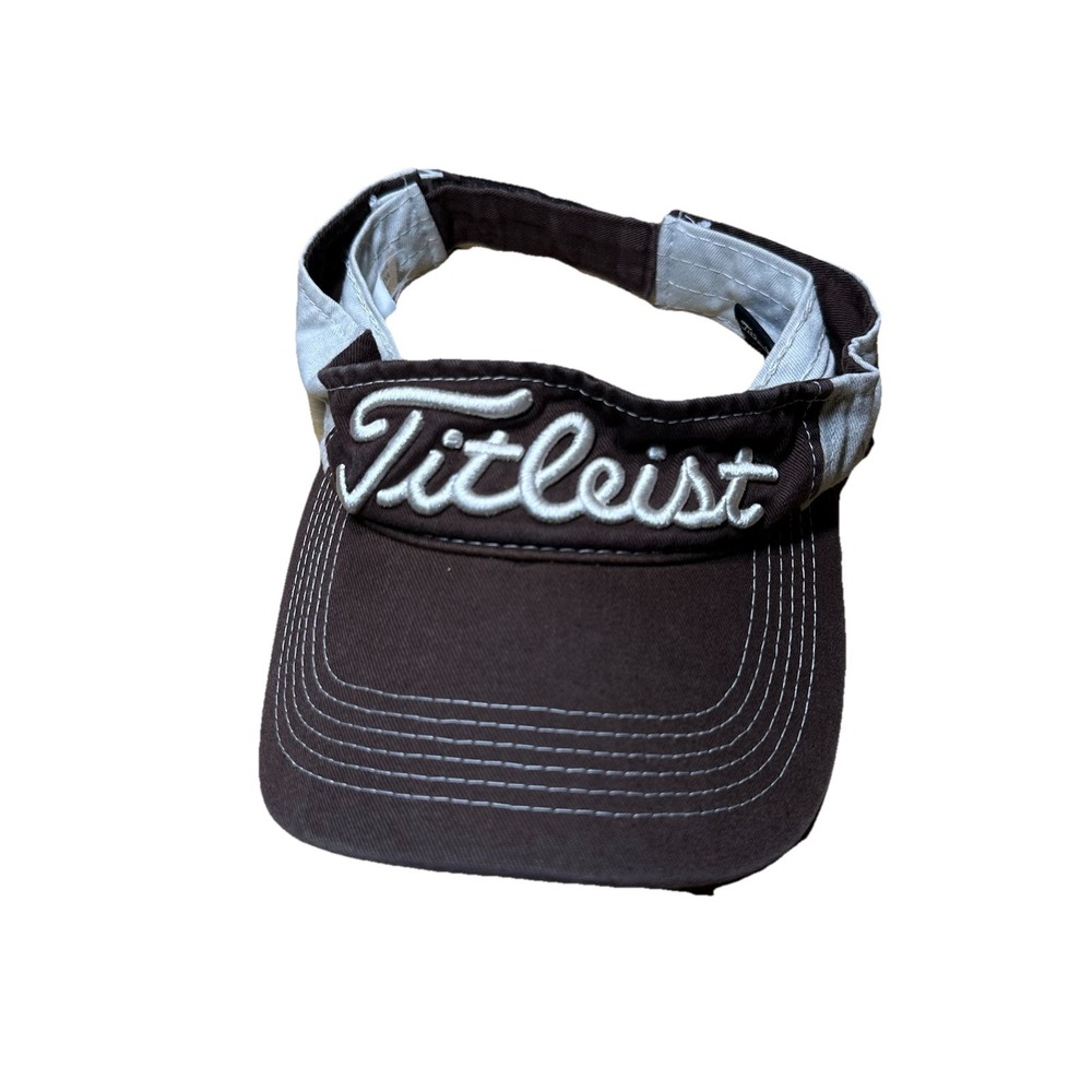 Titleist Pro V1 Adjustable Golf Sun Visor Brown & White